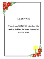 LUẬN VĂN: Thực trạng NCKHGD của sinh viên trường đại học Sư phạm thành phố Hồ Chí Minh potx