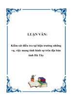 LUẬN VĂN:Kiểm sát điều tra tại hiện trường những vụ, việc mang tính hình sự trên địa bàn tỉnh Hà Tây potx