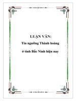 LUẬN VĂN:Tín ngưỡng Thành hoàng ở tỉnh Bắc Ninh hiện nay pot