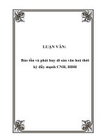 LUẬN VĂN: Bảo tồn và phát huy di sản văn hoá thời kỳ đẩy mạnh CNH, HĐH doc
