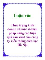 Luận văn: Thực trạng kinh doanh và một số biện pháp nâng cao hiệu quả sản xuất của công ty viễn thông điện lực Hà Nội docx