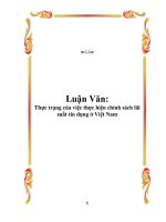 Luận Văn: Thực trạng của việc thực hiện chính sách lãi suất tín dụng ở Việt Nam doc