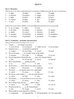 Đề kiểm tra tiếng anh số 9 docx