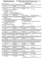 Đề và đáp án thi thử đại học môn hóa Chuyên ĐHKHTN lần 2 potx