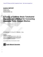 Family of Uniform Strain Tetrahedral Elements and a Method for Connecting Dissimilar Finite Element Meshes ppt