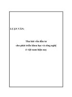 LUẬN VĂN: Thu hút vốn đầu tư cho phát triển khoa học và công nghệ ở việt nam hiện nay doc