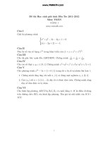 Đề thi học sinh giỏi cấp tỉnh Bến Tre Năm 2011 - 2012 - Môn toán doc