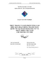 thực trạng và giải pháp nâng cao hiệu quả hoạt động thanh toán quốc tế