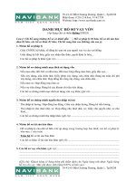 MẪU DANH MỤC HỒ SƠ VAY VỐN doc