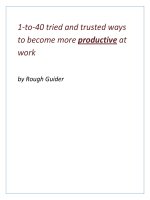 1-to-40 tried and trusted ways to become more productive at work ppt