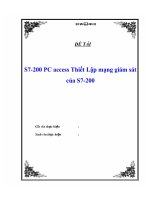 đề tài '' s7-200 pc access thiết lập mạng giám sát của s7-200 ''