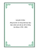 LUẬN VĂN: Đảng bộ tỉnh An Giang lãnh đạo thực hiện chính sách dân tộc đối với đồng bào Khmer (1996 - 2004) pptx