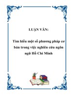 LUẬN VĂN: Tìm hiểu một số phương pháp cơ bản trong việc nghiên cứu ngôn ngữ Hồ Chí Minh docx