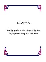 LUẬN VĂN: Xác lập quyền sở hữu công nghiệp theo quy định của pháp luật Việt Nam doc