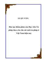 LUẬN VĂN: Đào tạo thẩm phán của Học viên Tư pháp theo yêu cầu cải cách tư pháp ở Việt Nam hiện nay pdf