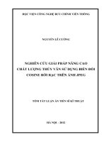 NGHIÊN CỨU GIẢI PHÁP NÂNG CAO  CHẤT LƯỢNG THỦY VÂN SỬ DỤNG BIẾN ĐỔI COSINE RỜI RẠC TRÊN ẢNH JPEG