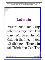 Luận văn : Vai trò của UBND cấp tỉnh trong việc triển khai thực hiện dự án thu hồi đất bồi thường hỗ trợ tái định cư Thực tiễn tại Thành phố Cần Thơ potx