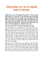 Xứng đáng với vai trò ngành kinh tế chủ lực ppt