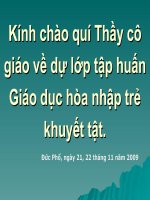 DẠY HỌC HÒA NHẬP TRẺ KHUYẾT TẬT pptx