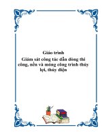 Giáo trình Giám sát công tác dẫn dòng thi công, nền và móng công trình thủy lợi potx