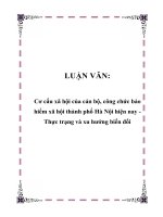 LUẬN VĂN: Cơ cấu xã hội của cán bộ, công chức bảo hiểm xã hội thành phố Hà Nội hiện nay Thực trạng và xu hướng biến đổi pdf