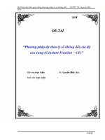 Tiểu luận: Phương pháp dự thao tỷ số không đổi của độ cao xung (Constant Fraction – CF) ppt