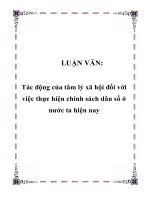 LUẬN VĂN: Tác động của tâm lý xã hội đối với việc thực hiện chính sách dân số ở nước ta hiện nay docx