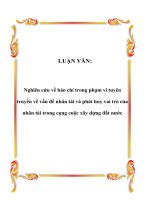 LUẬN VĂN:Nghiên cứu về báo chí trong phạm vi tuyên truyền về vấn đề nhân pot