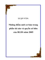 LUẬN VĂN: Những điểm mới cơ bản trong phần tài sản và quyền sở hữu của BLDS năm 2005 doc