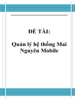 Đồ án tốt nghiệp - Phân tích thiết kế hệ thống - Quản lý hệ thống Mai Nguyên Mobile pptx