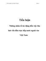 Những nhân tố tác động đến việc thu hút vốn đầu trực tiếp nước ngoài vào Việt Nam potx