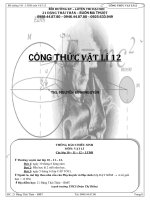 Công thức vật lý lớp 12