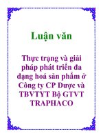 Luận văn: Thực trạng và giải pháp phát triển đa dạng hoá sản phẩm ở Công ty CP Dược và TBVTYT Bộ GTVT TRAPHACO docx