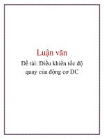 đề tài  điều khiển tốc độ quay của động cơ dc