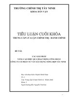 Đề tài: “Các giải pháp cở bản nâng cao hiệu quả hoạt động Công đoàn Công ty Cổ phần Tư vấn Xây dựng Tổng hợp Tây Ninh” pot