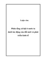 Luận văn: Phân tầng xã hội ở nước ta dưới tác động của đổi mới và phát triển kinh tế pptx