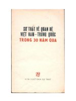 Sự thật về quan hệ Việt Trung trong 30 năm qua pdf