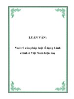 LUẬN VĂN: Vai trò của pháp luật tố tụng hành chính ở Việt Nam hiện nay ppt