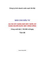 Dự án xây dựng nhà máy nước sử dụng nguồn nước mặt sông hồng docx