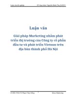 Giải pháp Marketing nhằm phát triển thị trường của Công ty cổ phần đầu tư và phát triển Vietsun trên địa bàn thành phố Hà Nội pdf