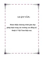 LUẬN VĂN: Hoàn thiện chương trình giáo dục pháp luật trong các trường cao đẳng kỹ thuật ở Việt Nam hiện nay potx
