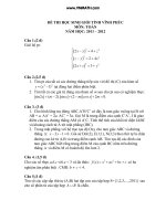 Đề thi học sinh giỏi cấp tỉnh Vĩnh Phúc Năm 2011 - 2012 - Môn toán doc