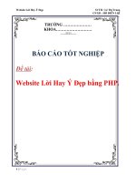 báo cáo tốt nghiệp  ''''website lời hay ý đẹp bằng php''''