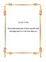 LUẬN VĂN: Hoàn thiện pháp luật về hội trong bối cảnh hội nhập quốc tế ở Việt Nam hiện nay doc