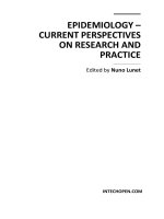EPIDEMIOLOGY – CURRENT PERSPECTIVES ON RESEARCH AND PRACTICE pptx