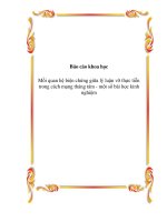 Báo cáo khoa học: Mối quan hệ biện chứng giữa lý luận vỡ thực tiễn trong cách mạng tháng tám - một số bài học kinh nghiệm docx