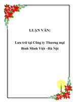 LUẬN VĂN: Lưu trữ tại Công ty Thương mại Bình Minh Việt –Hà Nội doc