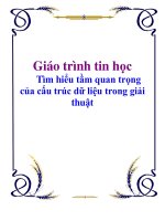 Giáo trình tin học: Tìm hiểu tầm quan trọng của cấu trúc dữ liệu trong giải thuật pdf
