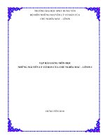 BÀI GIẢNG MÔN HỌC : NHỮNG NGUYÊN LÝ CƠ BẢN CỦA CHỦ NGHĨA MÁC – LÊNIN pptx