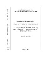 Luận văn: Xây dựng cơ sở dữ liệu phục vụ quá trình xử lý ảnh X quang vú trên máy tính pdf